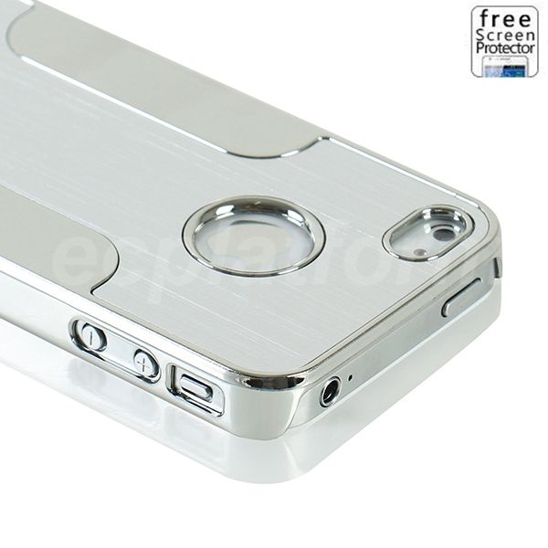 silver brushed aluminum back metal chrome cover silver brushed aluminum back metal chrome cover
