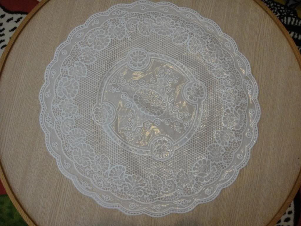 PAIR OF MID CENTURY PLASTIC LACE TABLE MATS DOILIES ROUND PLACEMAT eBay