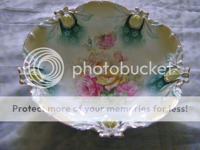 RS PRUSSIA BOWL antique floral roses porcelain  